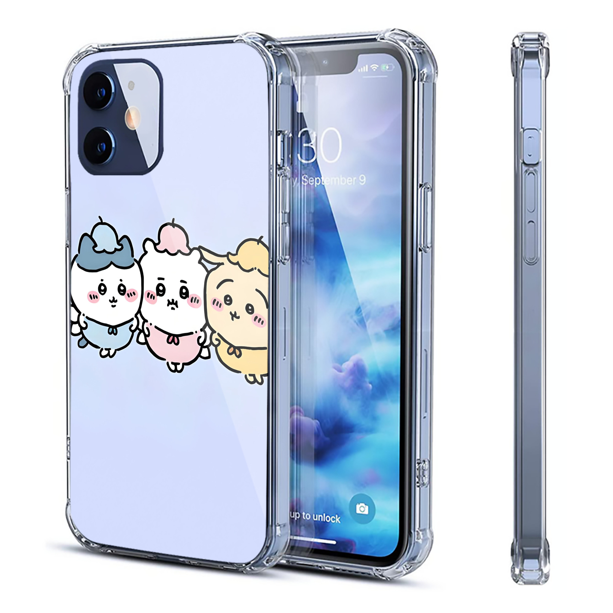 （画像用） ちいかわ Chii-kawa 【iPhone 12シリーズ対応】透明スマホケース（クリアソフトケース）